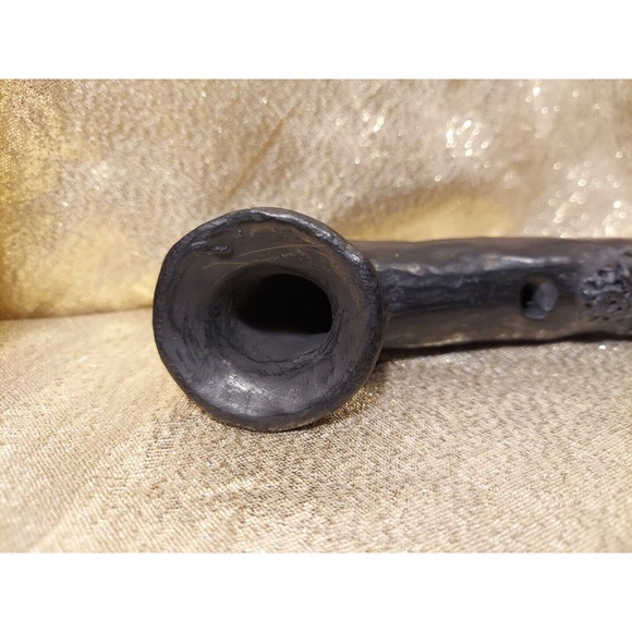Dona Rosa Signed Coyotepec Oaxaca Mexican Folk Art Black Pottery Flute - Picture 7 of 16